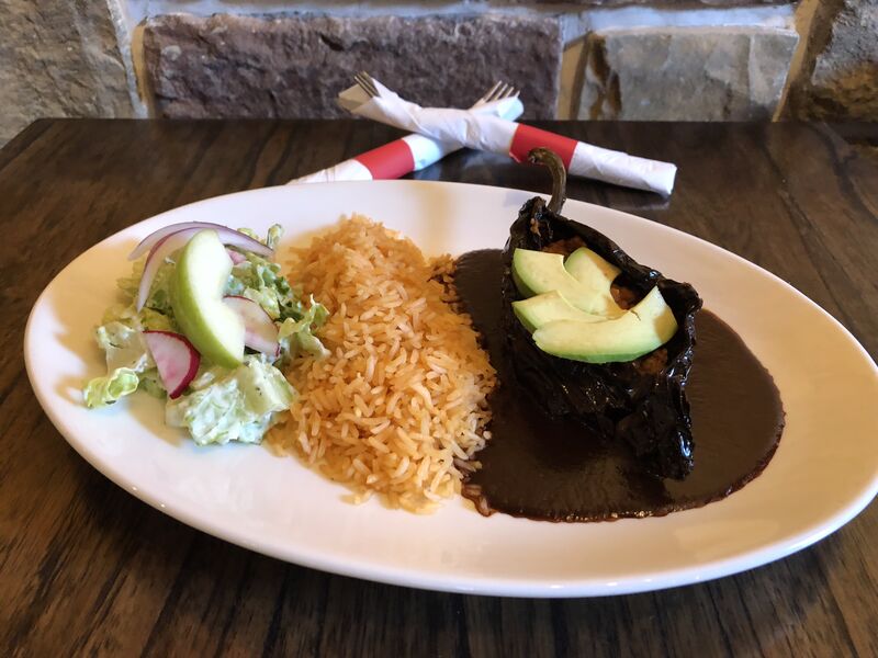 Chile Relleno plated close-up